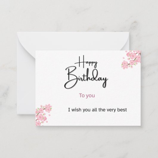 Birthday Greeting Card | Custom Text | Unique Pers ノートカード (正面)