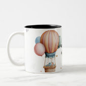 Birthday Greeting Mug – Colorful Balloon Artwork ツートーンマグカップ (左)