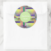 Birthday Greetings Abstract Pattern Stencil Art ラウンドシール (バッグ)