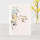 Birthday Greetings Card カード (黄色い花)