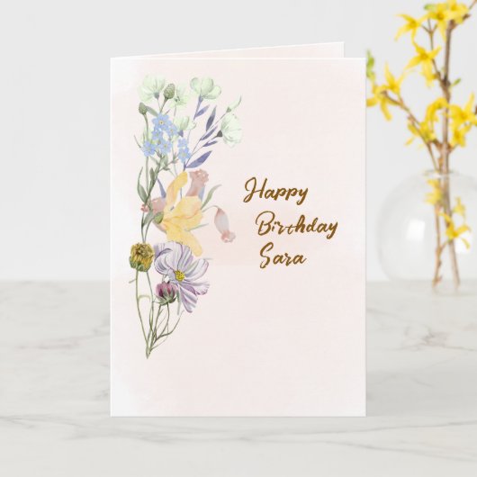 Birthday Greetings Card  カード (黄色い花)