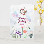 Birthday Greetings Card カード (黄色い花)