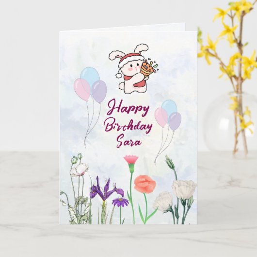 Birthday Greetings Card  カード (黄色い花)