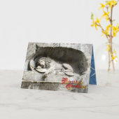 Birthday Greetings - Lion monument, Lucerne カード (黄色い花)