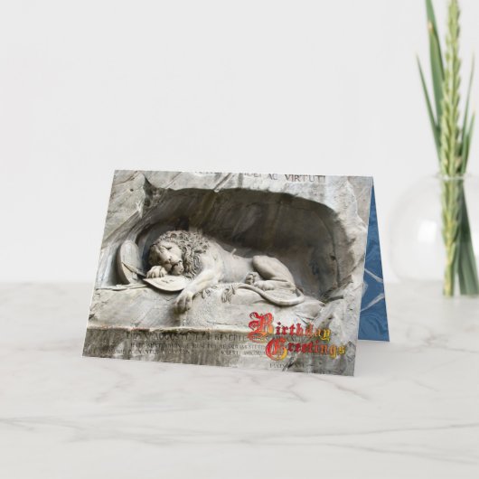 Birthday Greetings - Lion monument, Lucerne カード (正面)