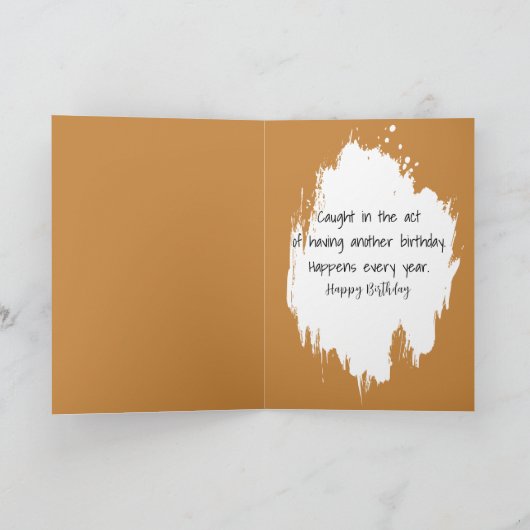 Birthday Groundhog Wearing Handcuffs カード (内部)