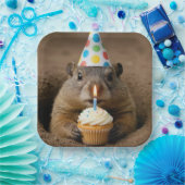 Birthday Groundhog with a Cupcake ペーパープレート (パーティー)