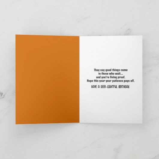 Birthday Halloween Hunter Skeleton With a Buck カード (内部)