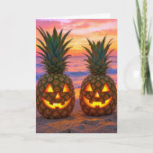 Birthday Halloween Pineapple Jack-o-lanterns カード (正面)