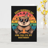 Birthday Happy Groundhog Day Lovers Boys Girls Wom カード (黄色い花)