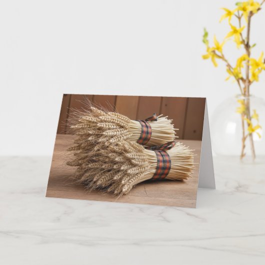 Birthday Harvest Wheat Bundles カード (黄色い花)