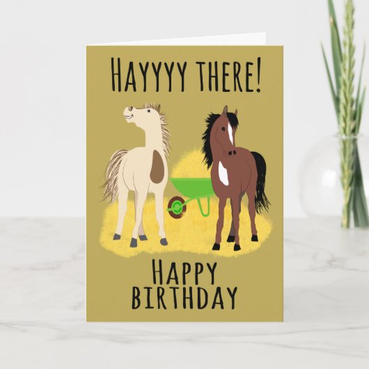 Birthday Hayyy There Horses カード (正面)