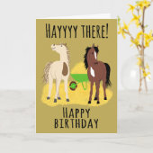 Birthday Hayyy There Horses カード (黄色い花)