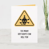 Birthday hazard caution sign punny birthday card カード (正面)