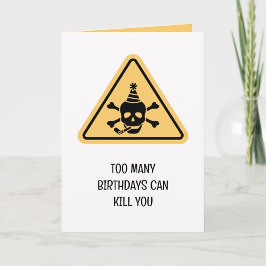 Birthday hazard caution sign punny birthday card カード (正面)
