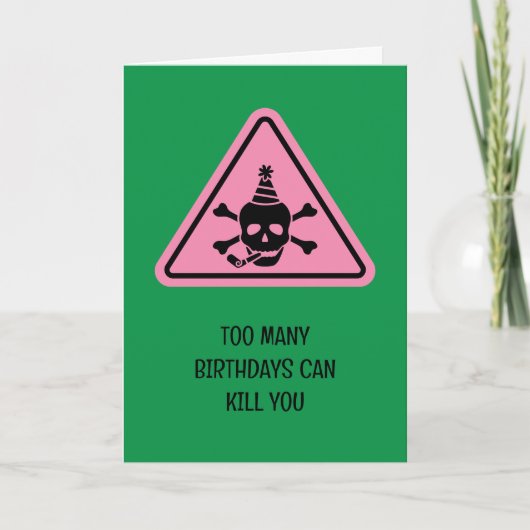 Birthday hazard caution sign punny birthday card カード (正面)
