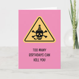 Birthday hazard caution sign punny birthday card カード