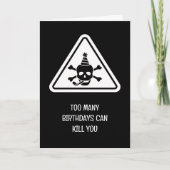 Birthday hazard caution sign punny birthday card カード (正面)