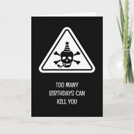 Birthday hazard caution sign punny birthday card カード