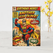 Birthday Hero - Comic Book カード (黄色い花)