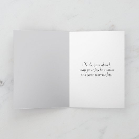 Birthday Highland Cow Licking Snowflakes カード (内部)