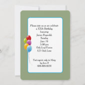 Birthday Highland Cow with Party Hat 招待状 (裏面)