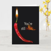birthday hot red pepper candle カード (黄色い花)