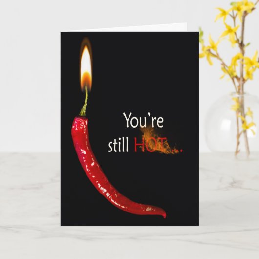 birthday hot red pepper candle カード (黄色い花)