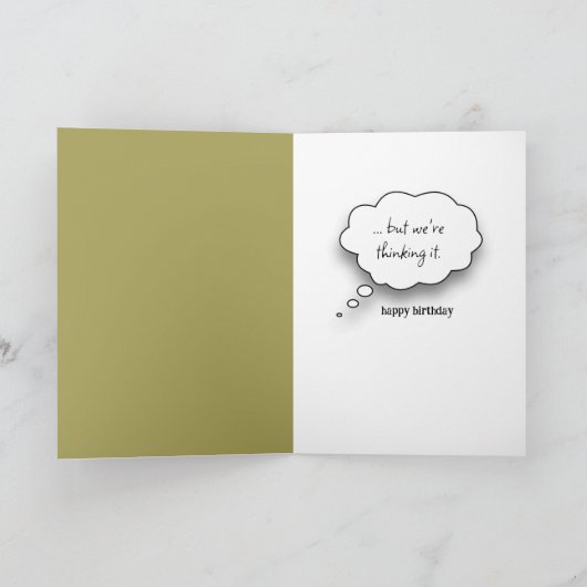 Birthday Humor Bluebirds On a Fence Post カード (内部)