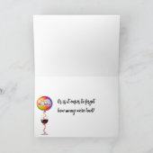 Birthday Humor Glamorous Old Lady With Wine カード (内部)