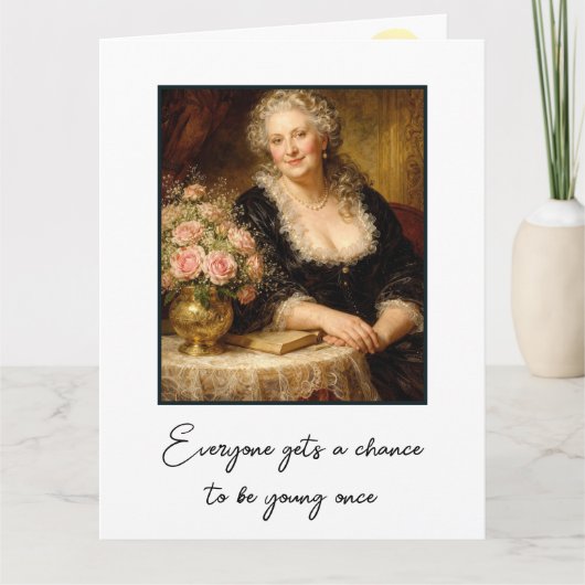Birthday Humor Vintage Woman Portrait カード (正面)