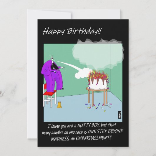 Birthday humour card for a Madness, Two tone fan (正面)