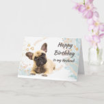 Birthday Husband Cute French Bulldog Dog Pet カード<br><div class="desc">Custom Birthday Husband Cute French Bulldog Dog Pet Animal</div>