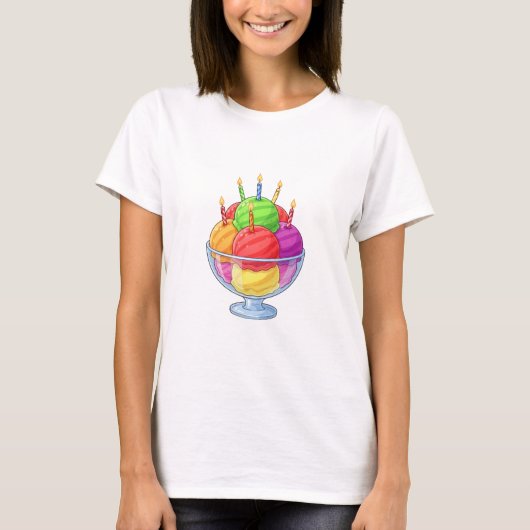Birthday Ice Cream Sundae Tシャツ (正面)