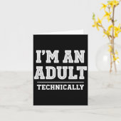 Birthday I'm An Adult Technically, Funny 18th Birt カード (黄色い花)