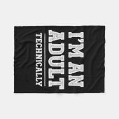 Birthday I'm An Adult Technically, Funny 18th Birt フリースブランケット (正面(横))