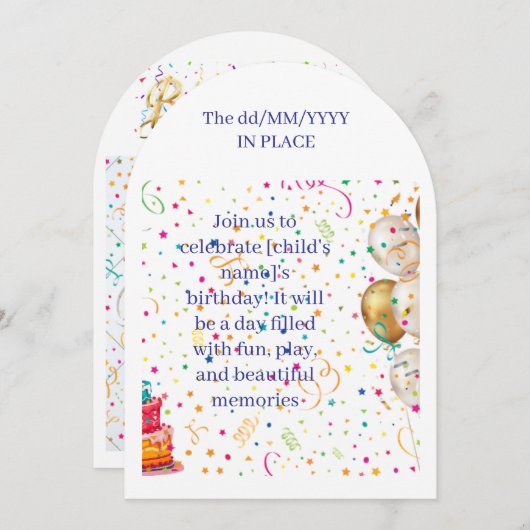 Birthday Invitation 招待状 (正面/裏面)