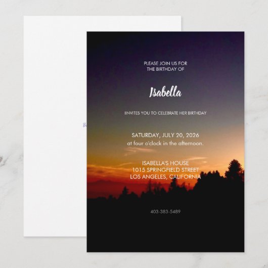 Birthday Invitation 招待状 (正面/裏面)