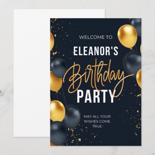 birthday invitation 招待状 (正面/裏面)