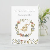 Birthday Invitation (12,7 x 17,8 cm) - Rabbit 招待状 (スタンド正面)