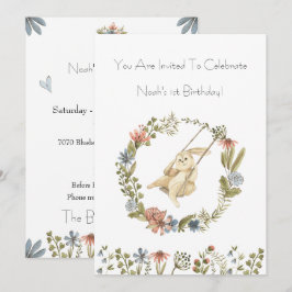 Birthday Invitation (12,7 x 17,8 cm) - Rabbit 招待状