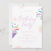 Birthday Invitation Blue Modern Party Design 招待状 (裏面)
