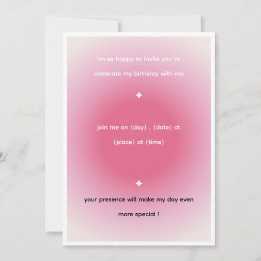 birthday invitation Card カード (正面)