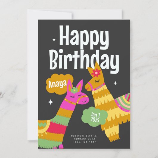 Birthday Invitation Card Design for adults or kids 招待状 (正面)