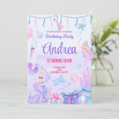Birthday invitation card. Mermaid for Girls.Custom 招待状 (スタンド正面)