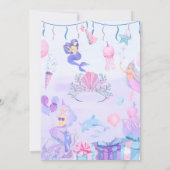 Birthday invitation card. Mermaid for Girls.Custom 招待状 (裏面)