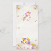 Birthday invitation card. Unicorn for Girls (裏面)