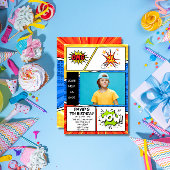 Birthday Invitation Comic Book Style Pop Art 招待状
