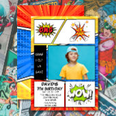 Birthday Invitation Comic Book Style Pop Art 招待状