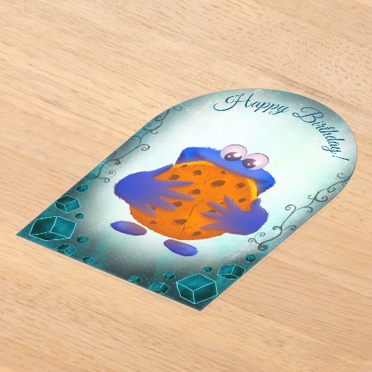 Birthday invitation - Cookie Monster アクリル招待状 (レイダウン)